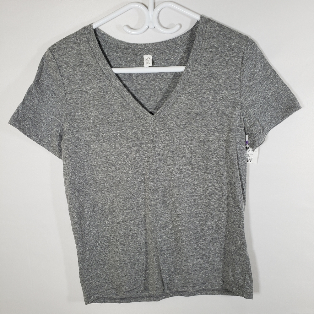 BP Grey T-Shirt V Neck Short Sleeve Size XS